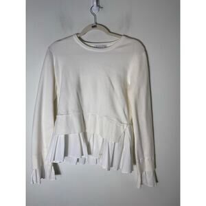 English Factory Off White Long Sleeve Layered Sweater Sz S